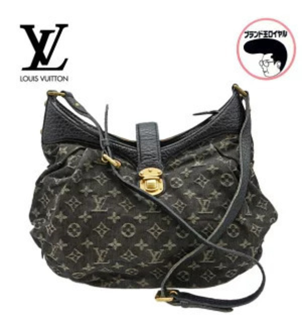 Louis Vuitton Black Monogram Bag Denim Shoulder - Picture 2 of 7